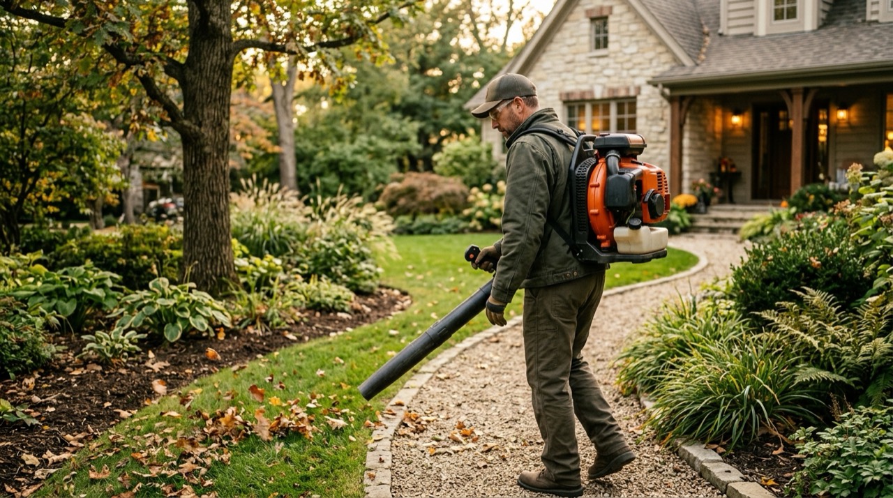 Backpack Blowers — Backpack blower in garden