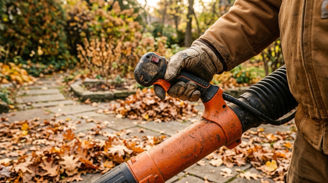 Backpack Blowers — Backpack blower working outdoors
