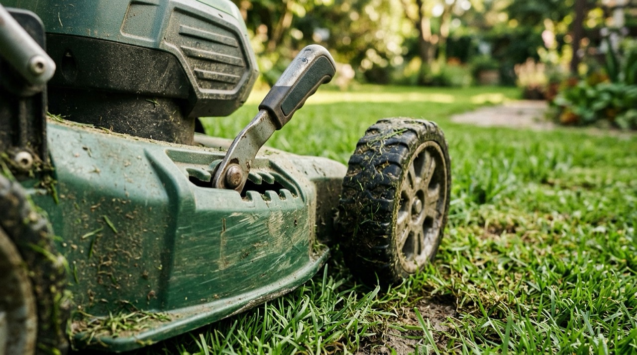 Lawn Mowers — Battery lawn mower outdoor work