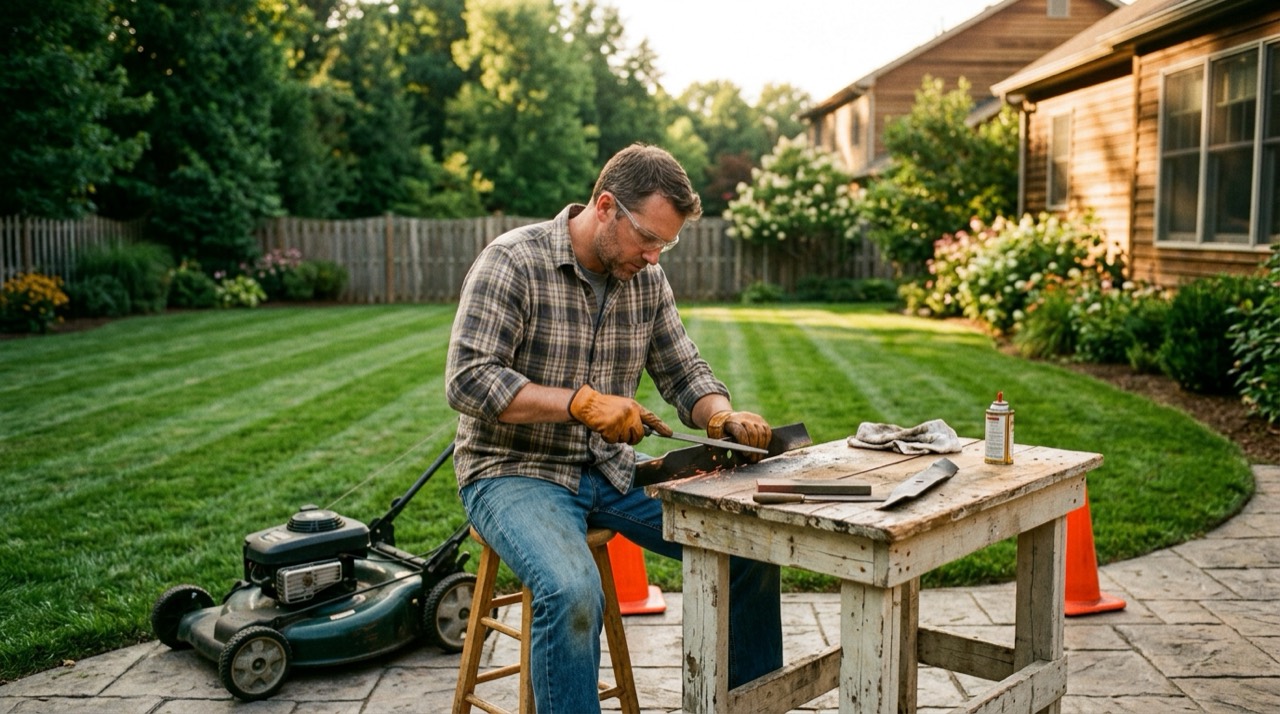 Blade sharpening lawn mower main Blade Sharpening — Blade sharpening lawn mower main