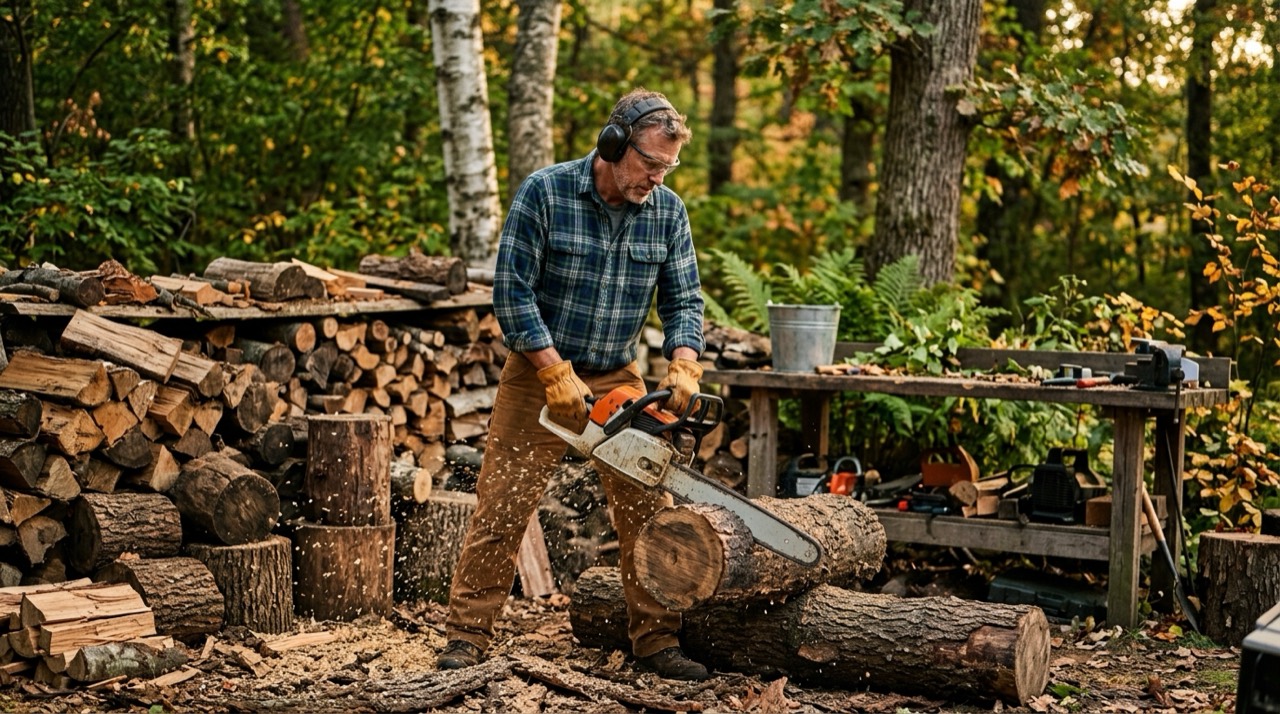 Chainsaw Chains — Chainsaw chain in outdoor setting