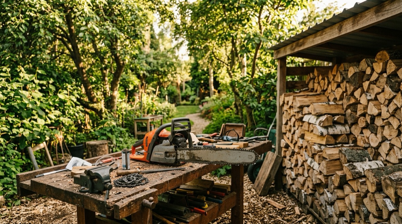 Best Chainsaw Chain — Chainsaw chains on workshop bench