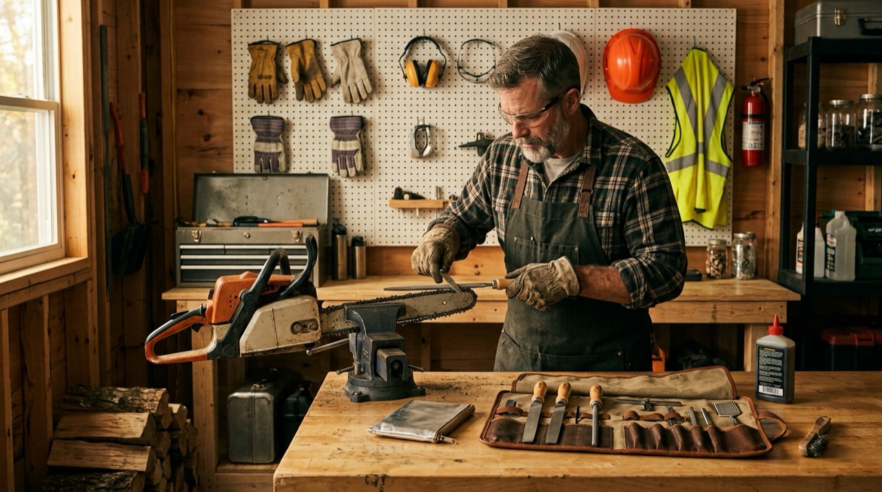 Best Chainsaw Sharpener — Chainsaw sharpening kits in work