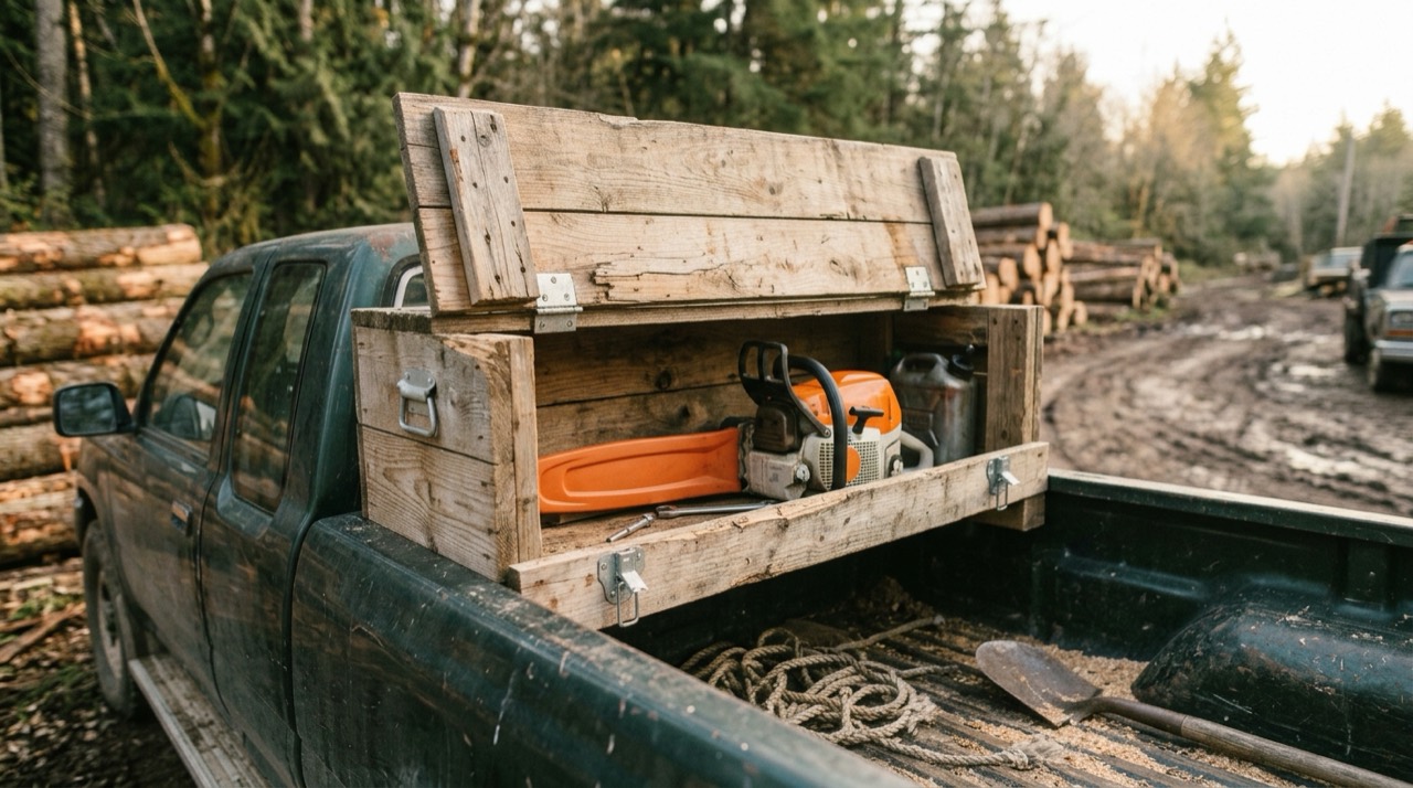 Best Stihl Chainsaw — Chainsaw stored outdoors