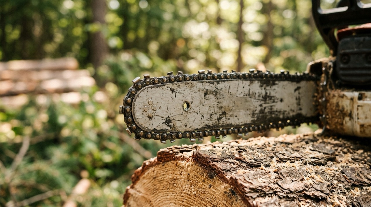 Chainsaws — Chainsaw working feature outdoor