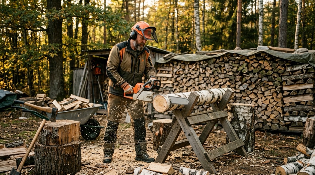 Outdoor Hand & Cutting Tools — Cutting with a chainsaw