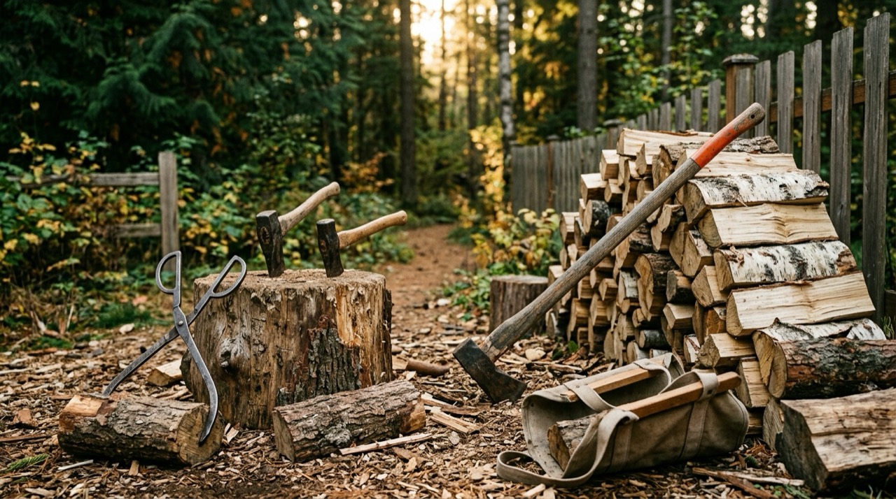 Firewood handling tools Outdoor Firewood Storage — Firewood handling tools