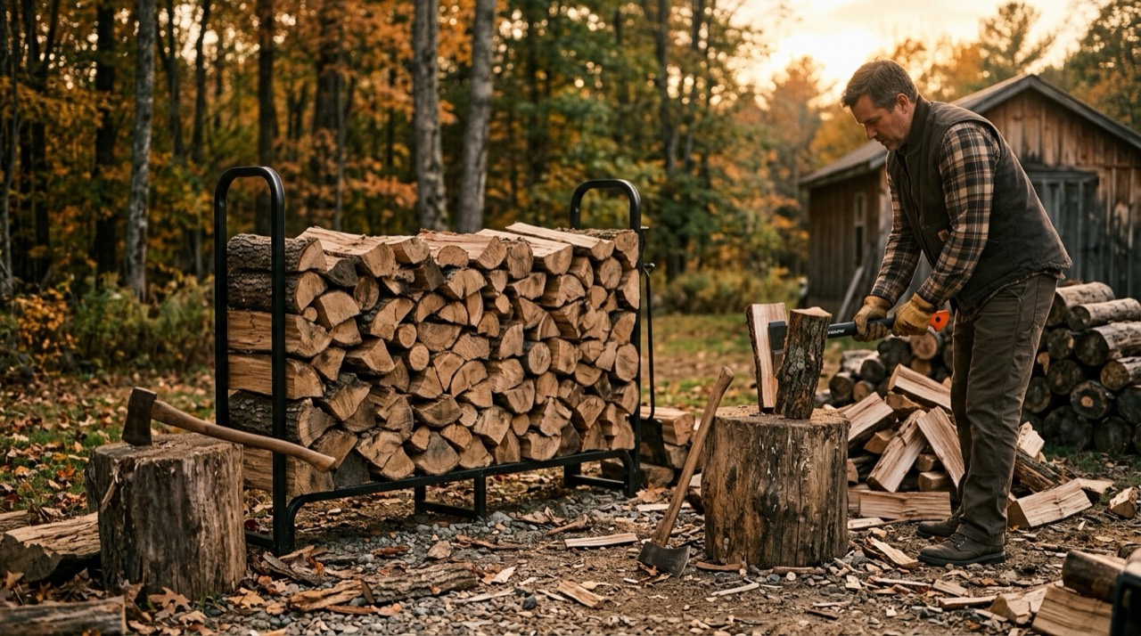 Best Firewood Rack — Firewood rack in backyard
