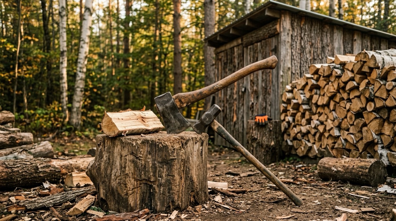 Firewood Tools — Firewood tools in backyard
