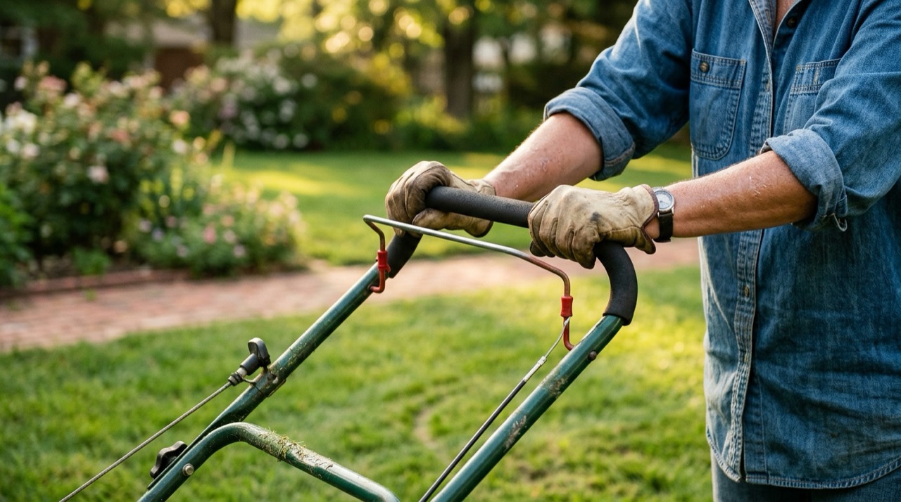 Gas Lawn Mowers — Gas lawn mower outdoors