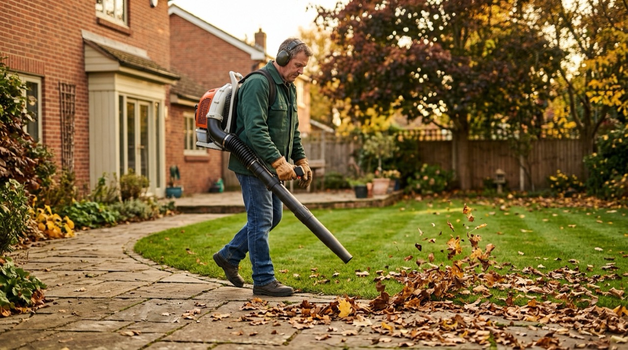 Gas Leaf Blowers — Gas leaf blowers in garden