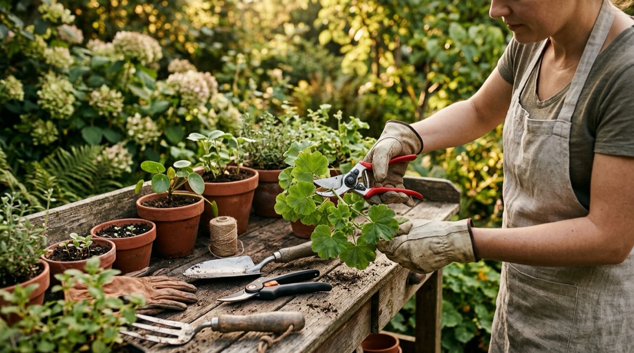 Hand Pruners & Secateurs — Hand pruners displayed in garden