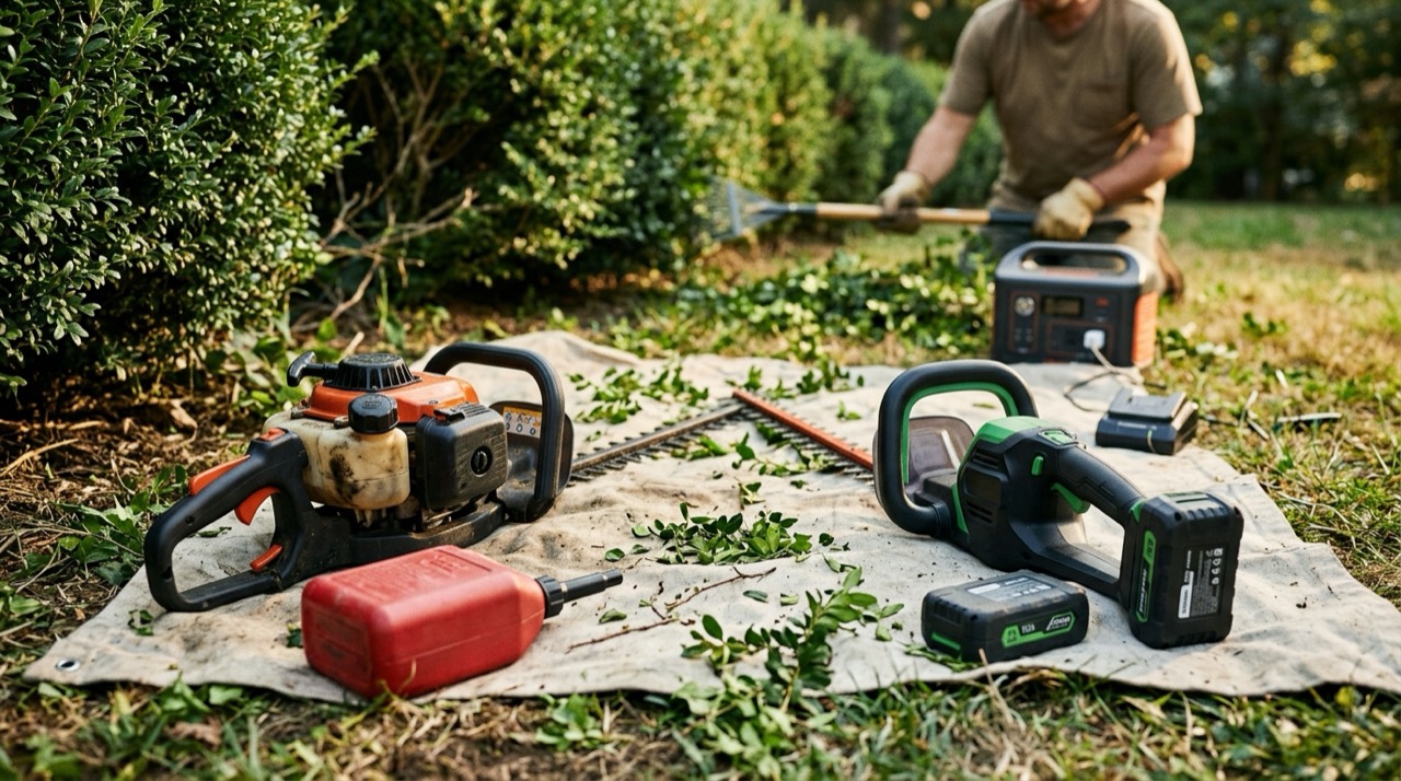 Hedge Trimmers — Hedge trimmer in outdoor setting