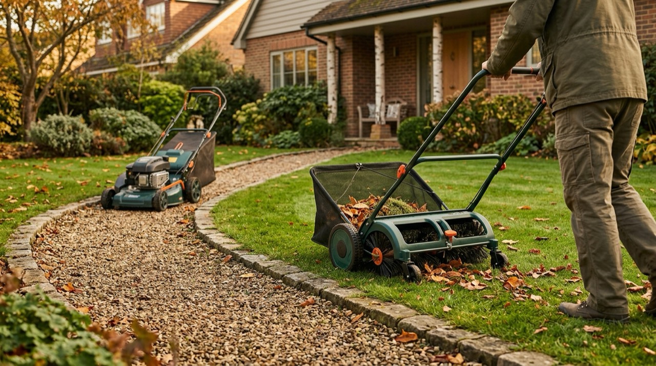 Lawn Sweepers & Vacuums — Lawn sweeper used in garden