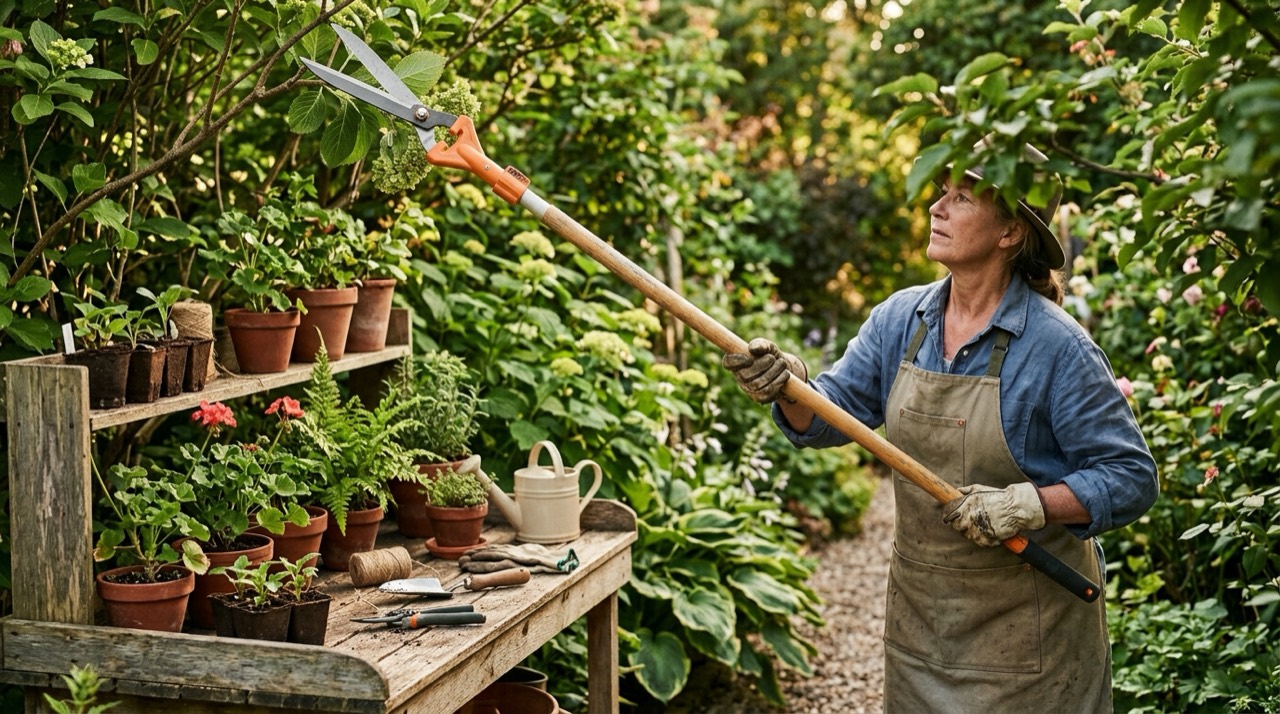 Manual Pole Pruners — Manual pole pruners on bench
