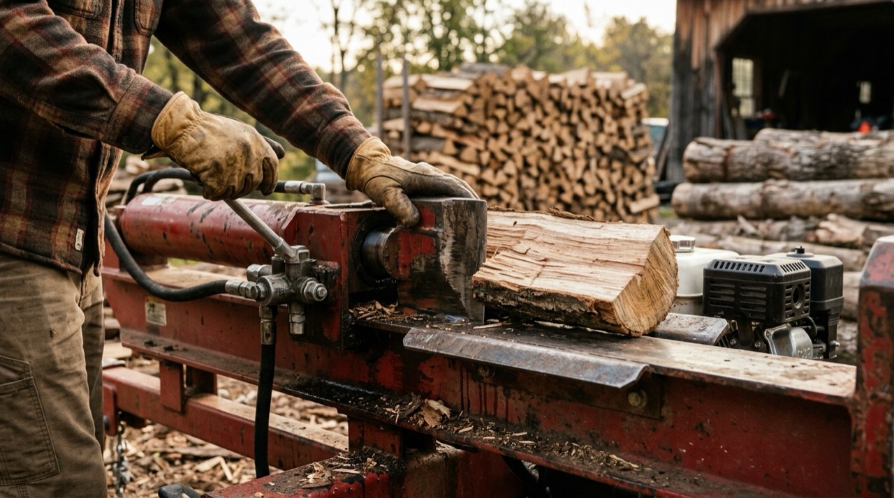 Manual & Kinetic Splitters — Operating a log splitter outdoors