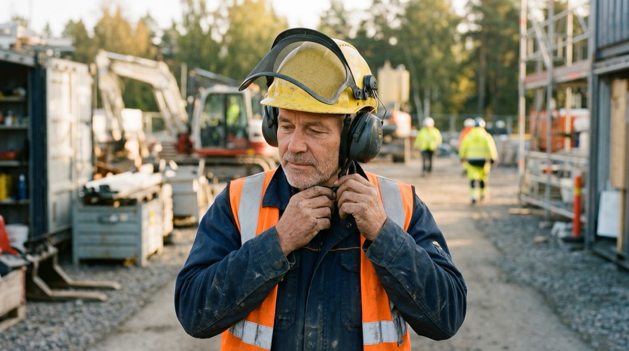 Standards & Care — Person fitting safety helmet