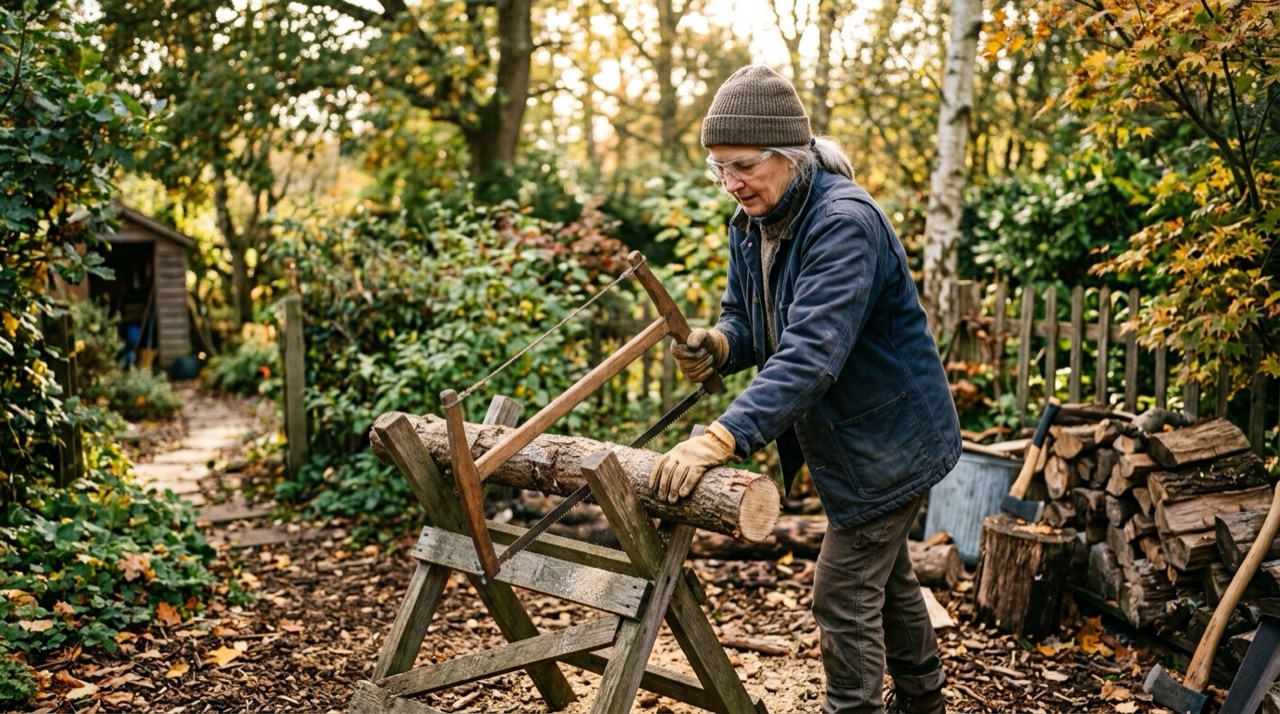 Bow Saws — Person using bow saw