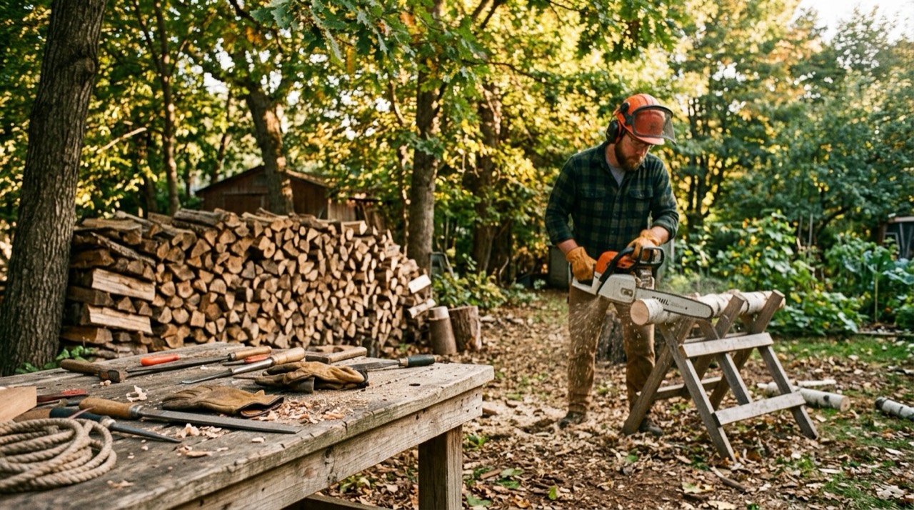 Chainsaw Brands — Person using chainsaw outdoors