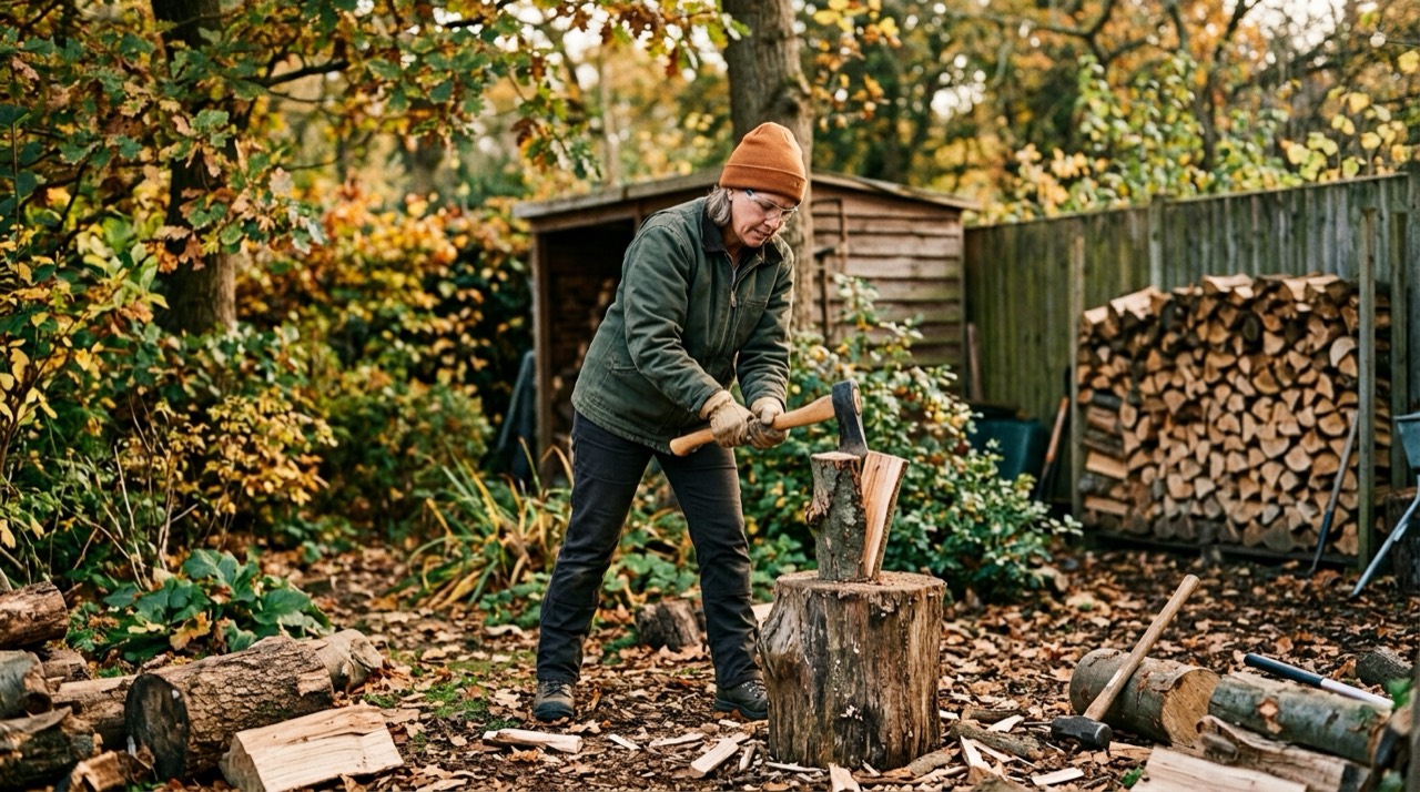 Firewood Tools — Person using firewood tools