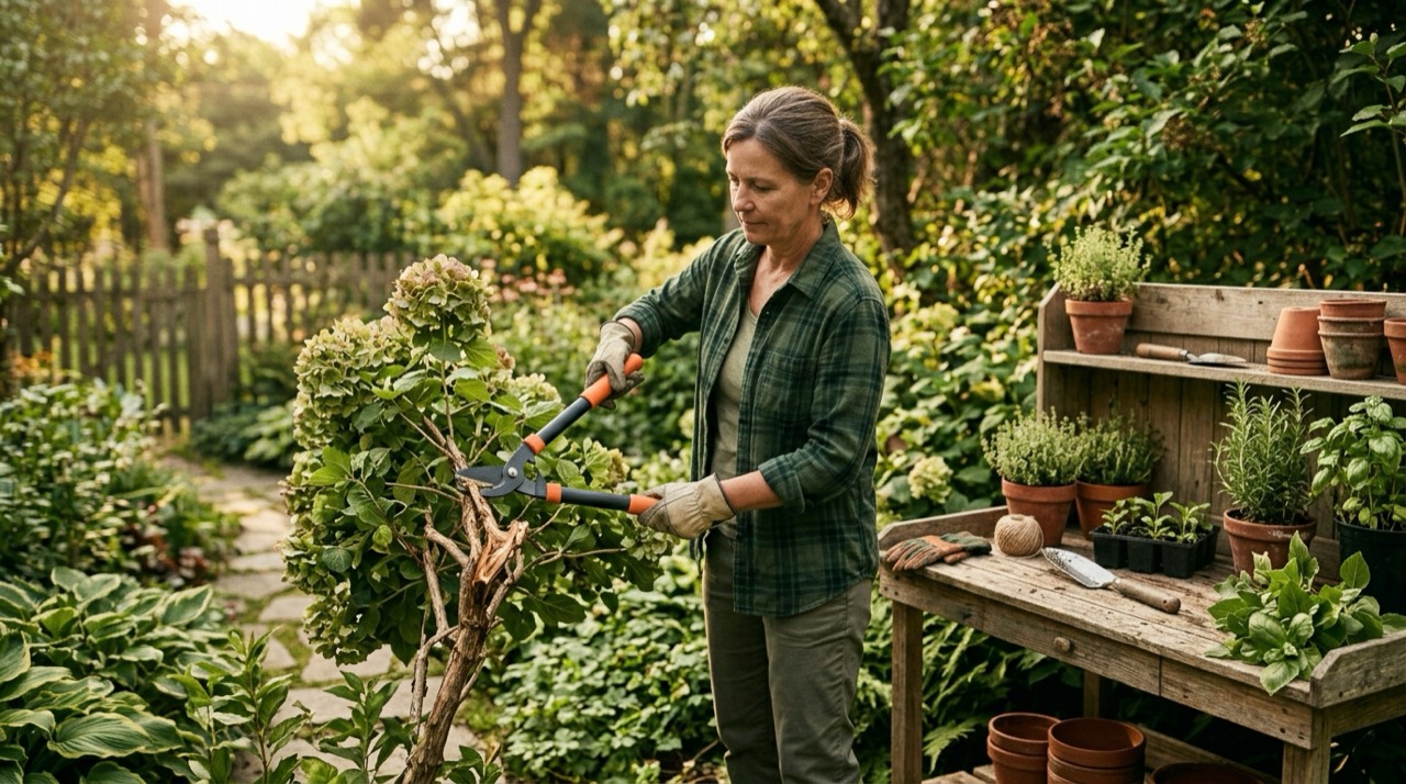Loppers — Person using loppers in garden