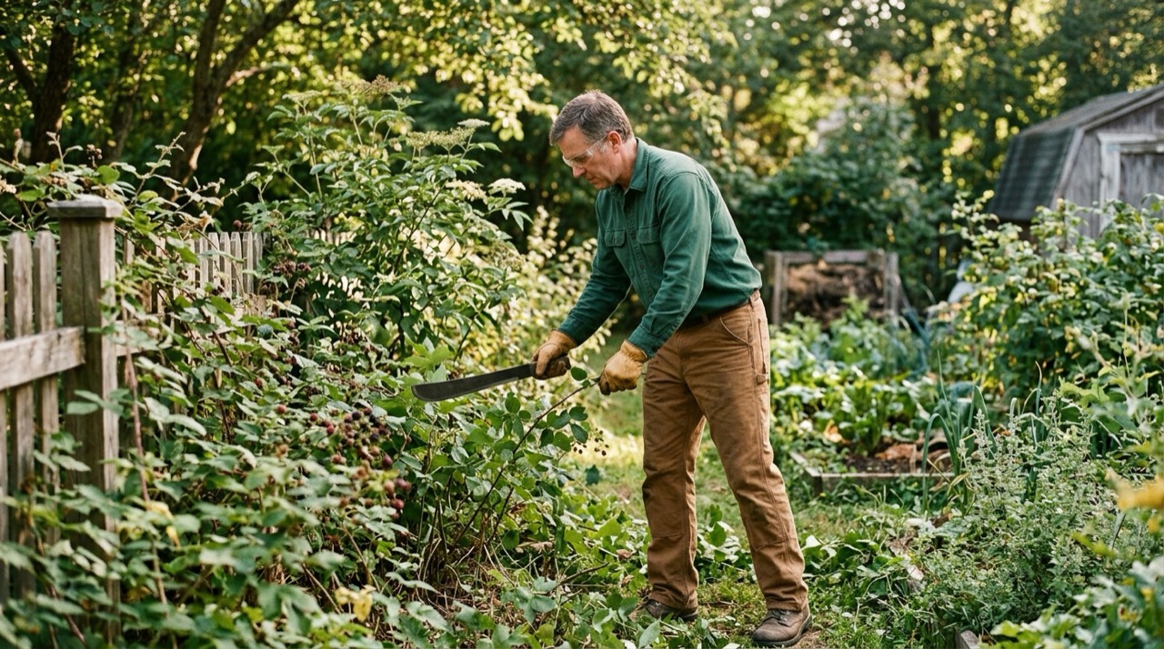 Best Machete — Person using machetes in garden