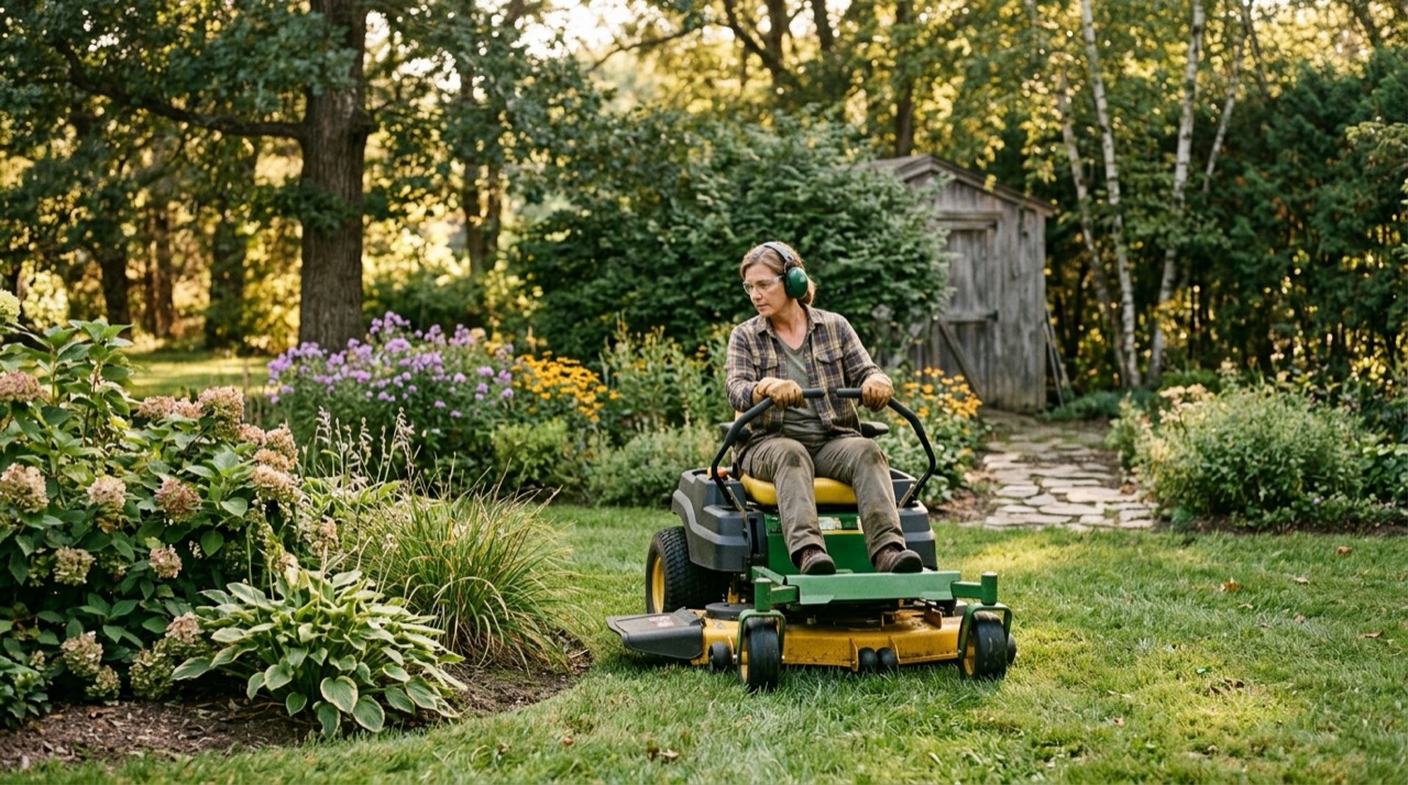 Zero-Turn Mowers — Person using zero turn mower
