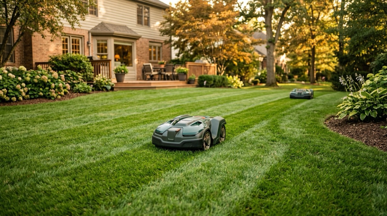 Robot Lawn Mowers — Robot lawn mower on lawn
