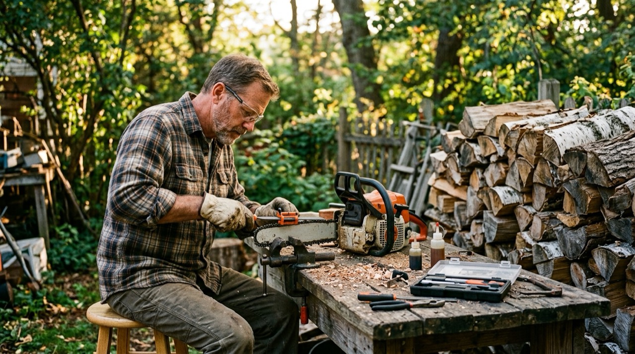 Sharpening chainsaw blade on wor Handheld Blade Sharpeners — Sharpening chainsaw blade on wor