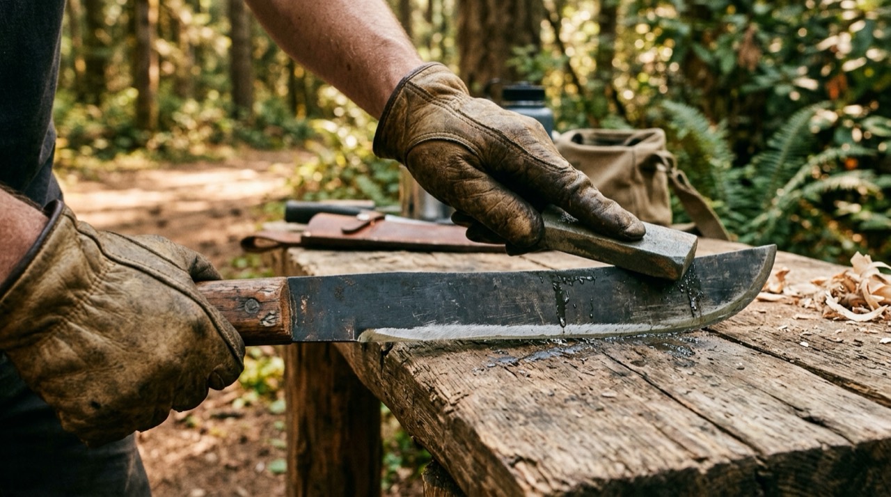 Sharpening machete outdoors Machete Care & Sharpening — Sharpening machete outdoors