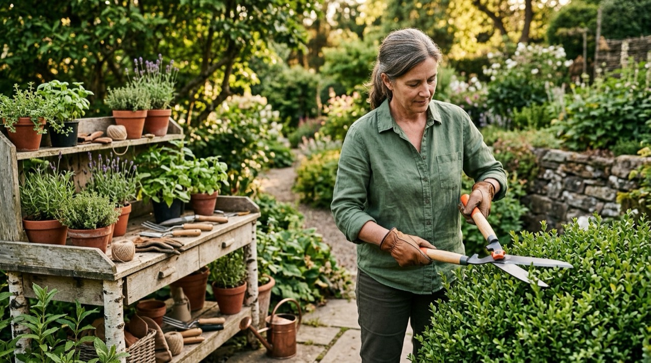 Garden & Hedge Shears — Using hedge shears in garden