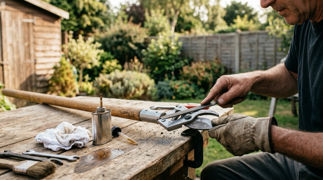 Using manual pole pruners outdoors Reaching Tall Trees — Using manual pole pruners outdoors