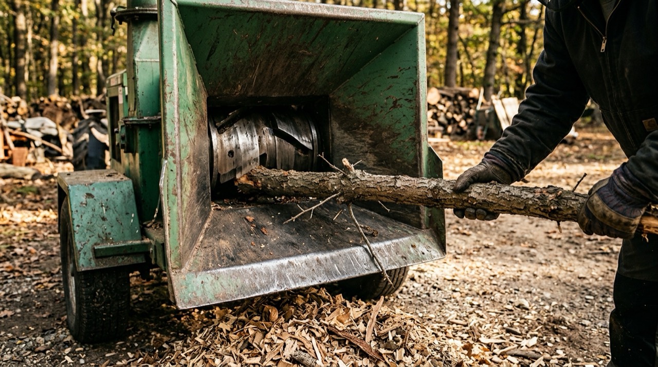 Wood Chippers & Shredders — Wood chipper working outdoors