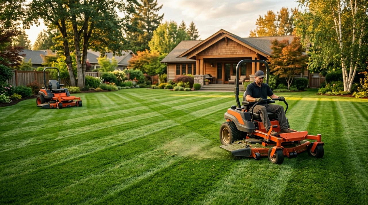 Zero-Turn Mowers — Zero turn mowers on lawn